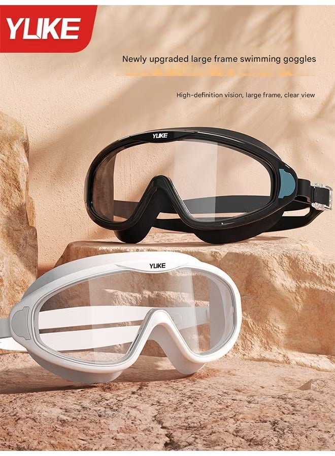 YUKE Anti - Fog And Waterproof Swimming Goggles For Adults - High - Definition, Professional, Large - Frame, Unisex Style With Matching Swim Cap - Image 3